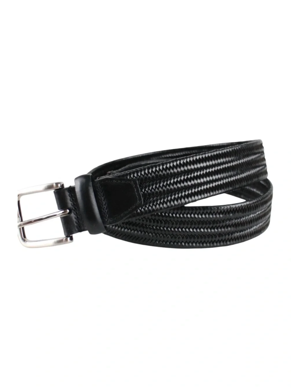 Men's Black Stretch Braided Belt 38